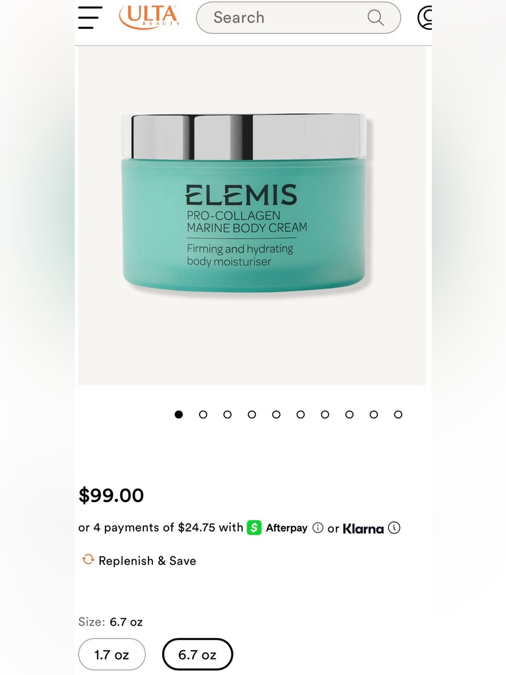 $99 Elemis Pro-Collagen Marine Body Cream – Aqua Moisturizing Body Cream